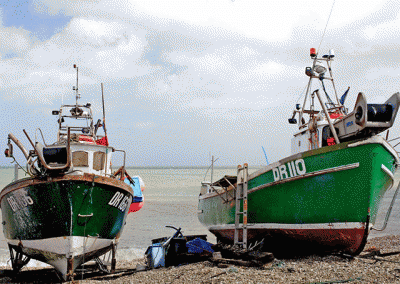 Klassenfahrt nach England: Fischerboote in Whitstable